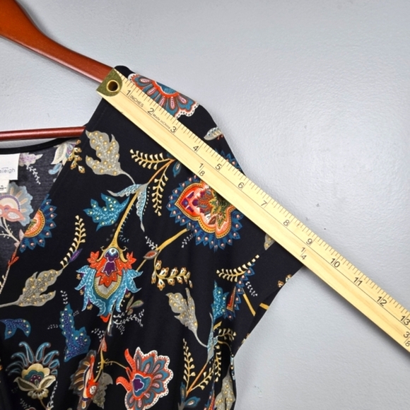 KAILEIGH Floral Romper Shorts Multicolor Black Womens Size XL Travel Comfy Soft - Picture 7 of 13